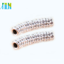 single Colour Mixed Long Tube pave Tube Beads